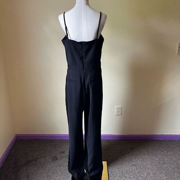 Banana Republic Black Wide Leg Jumpsuit Size 10 Square Neck Sleeveless - Picture 5 of 8